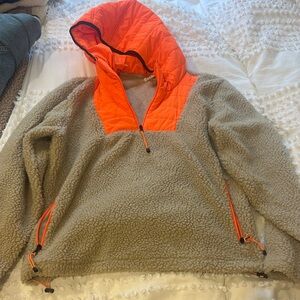 Fleece Jacket with Orange Accents